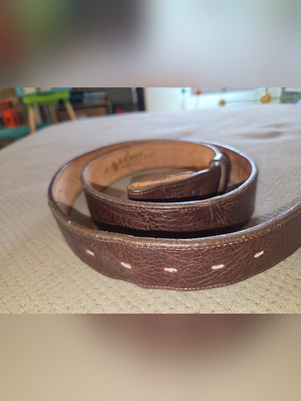Vintage 3-D Belt Leather Belt Brown Full Grain Cowhide Western Made USA Size 42 - Picture 15 of 16